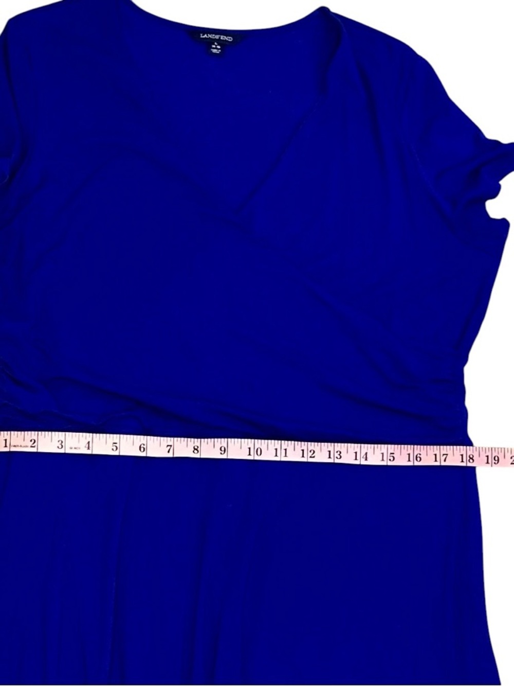 Lands' End Faux Wrap V-Neck Midi Dress Plus Size 14 - Picture 10 of 11